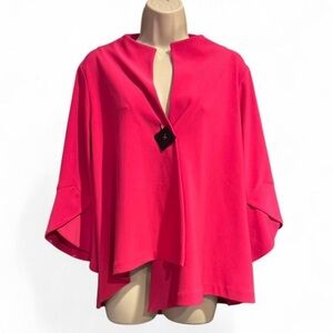 Joseph Ribkoff Pink Cape Top Poncho Tunic Size 12 Made in Canada Statement